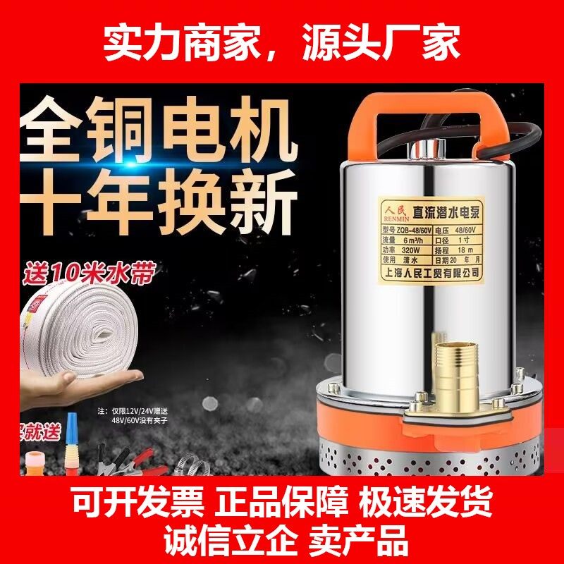 德国十大品牌12V24V48V60V72V直流潜水泵抽水泵家用农用刷车电动,五金/工具,水泵,淘宝优惠券,粉丝福利购,淘宝优惠卷