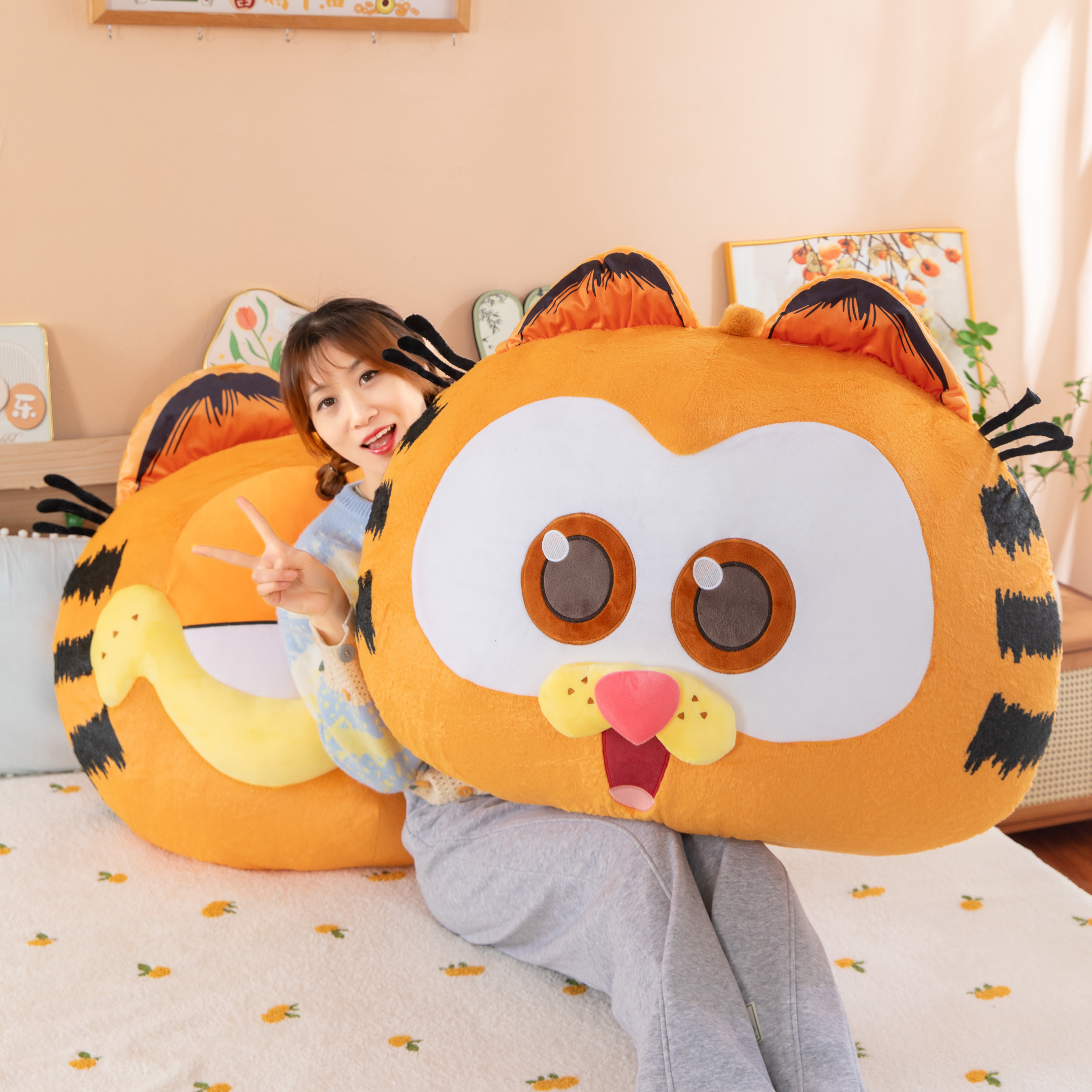 加菲猫头型抱枕毛绒玩具