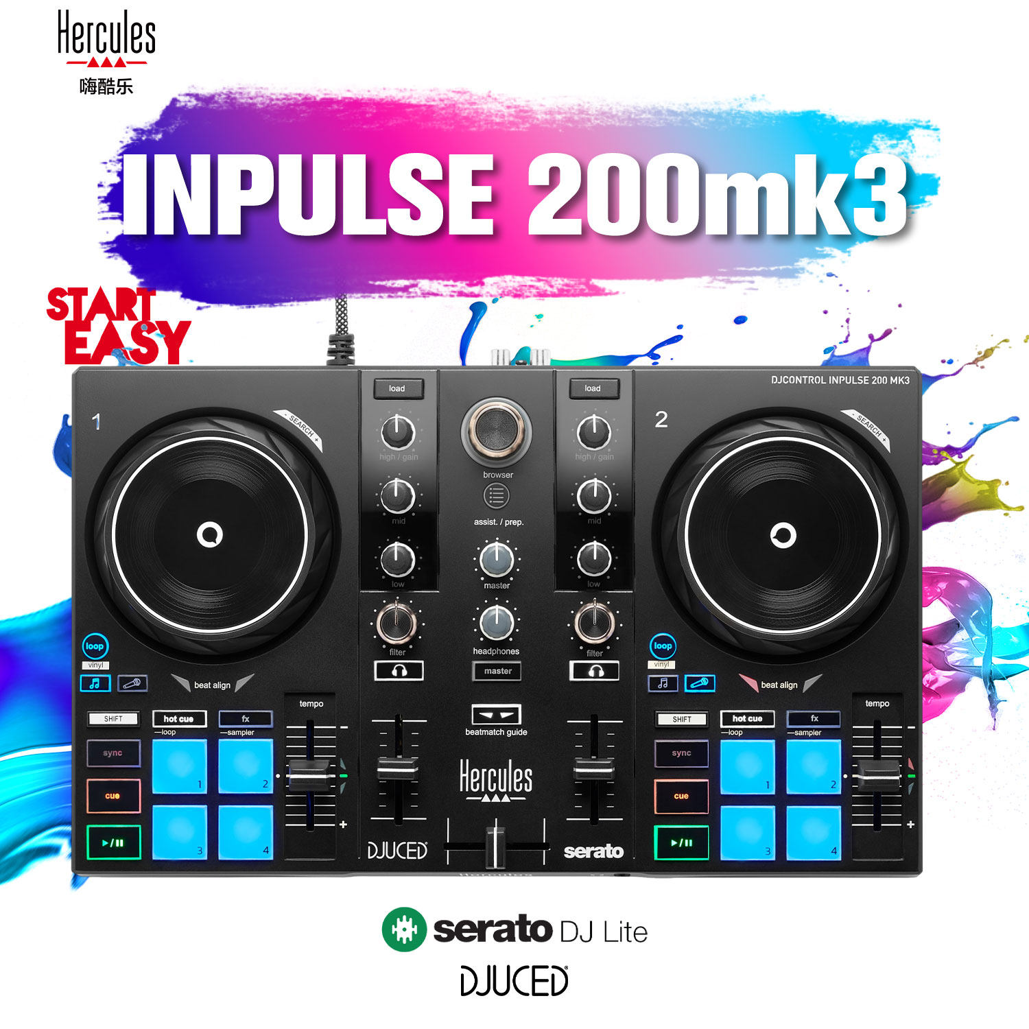 嗨酷乐Inpulse200MK3DJ控制器