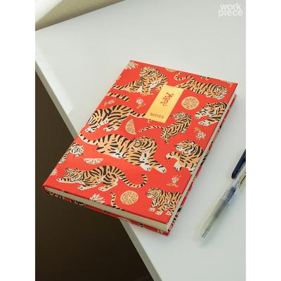 Work Piece原创 【防刮封面】老虎烫金硬抄笔记本 道林纸A5手账本