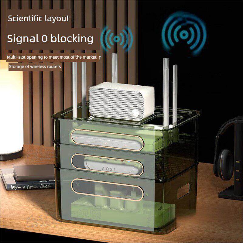 机顶盒隐藏存储盒Wifi无线路由器光猫放置架桌面存储线组织工件