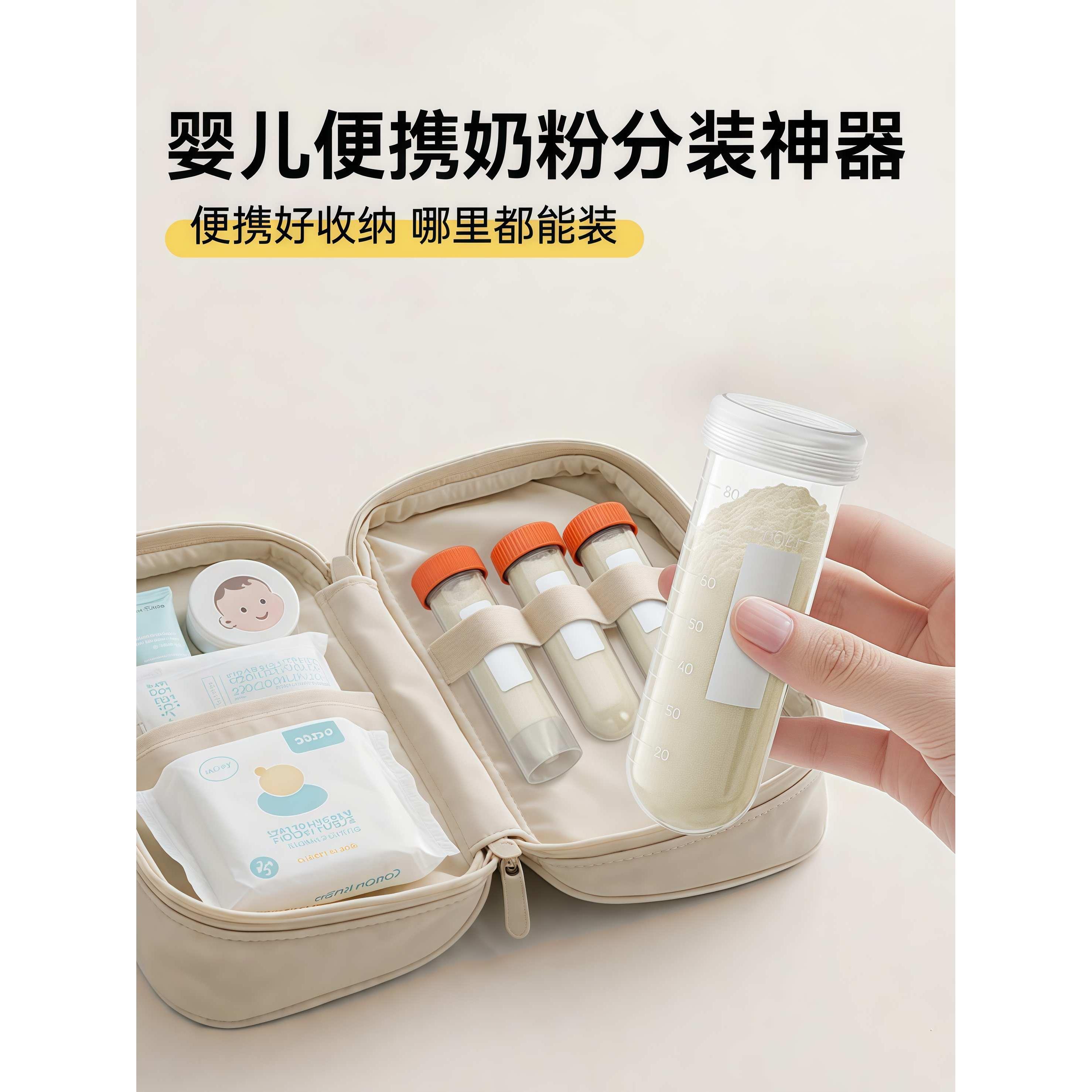 外出分装奶粉盒神器便携门带储存袋密封罐宝宝食品级一餐一格