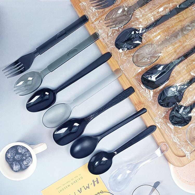 亚克力仿瓷加厚调味罐小勺子塑料透明甜品试吃调羹调料盒配件粉勺
