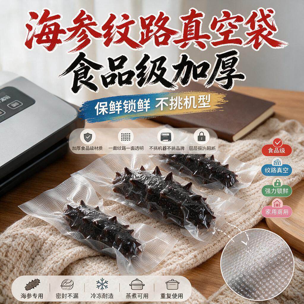 海参独立包装袋即食真空袋食品袋干货野生抽真空袋鲜食密封袋纹路