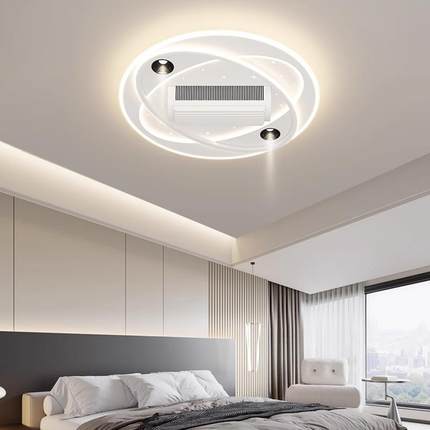 现代极创个性客厅无叶吸意顶风灯扇简82LED全光谱护眼卧室套餐组