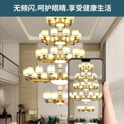 层新式复式楼客厅大吊灯墅中空楼中楼挑别高638跃自中建房四五层