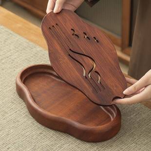 端实木茶盘携式 便XTR防霉天耐用小茶台木高质茶盘然原木托盘打LOG