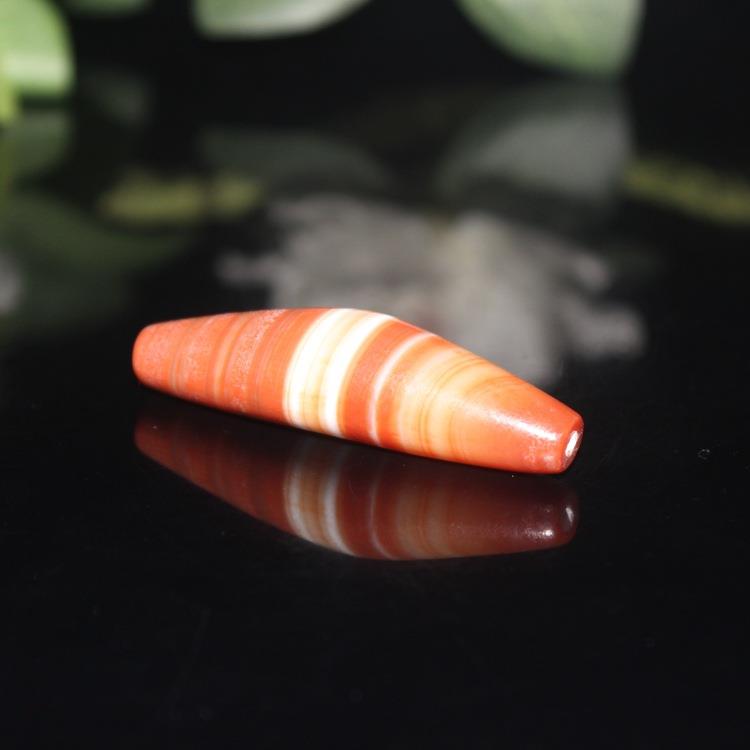 直播热销仿清代古角仿571古老玛瑙牛角珠珠老老珠子缠丝玛瑙牛型