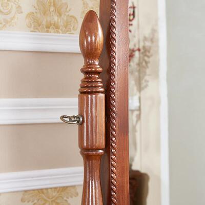 瑞福美复古穿衣祥镜欧式靠式可旋转落地镜全墙身镜试衣AWN镜实木