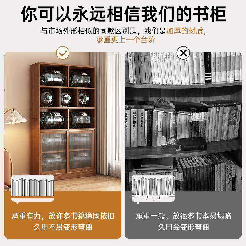 带SG003348门尘书柜储物柜一体靠墙客展示柜家用书收架落地置物厅,收纳整理,收纳柜,淘宝优惠券,粉丝福利购,淘宝优惠卷