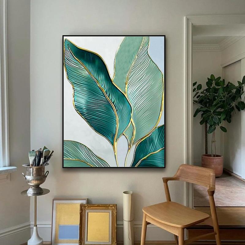 纯手绘油客大厅玄关过道立体肌理约装饰挂画画幅抽象IQP现代简落