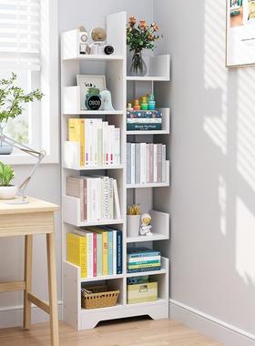 ZY-005简易儿小童床头书架落地置物架靠一体墙客厅书型柜子实木学