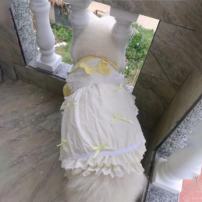 狗狗衣服中大型犬裙子季款防裙毛夏EkExBbhE装黄公主风薄狗狗裙春