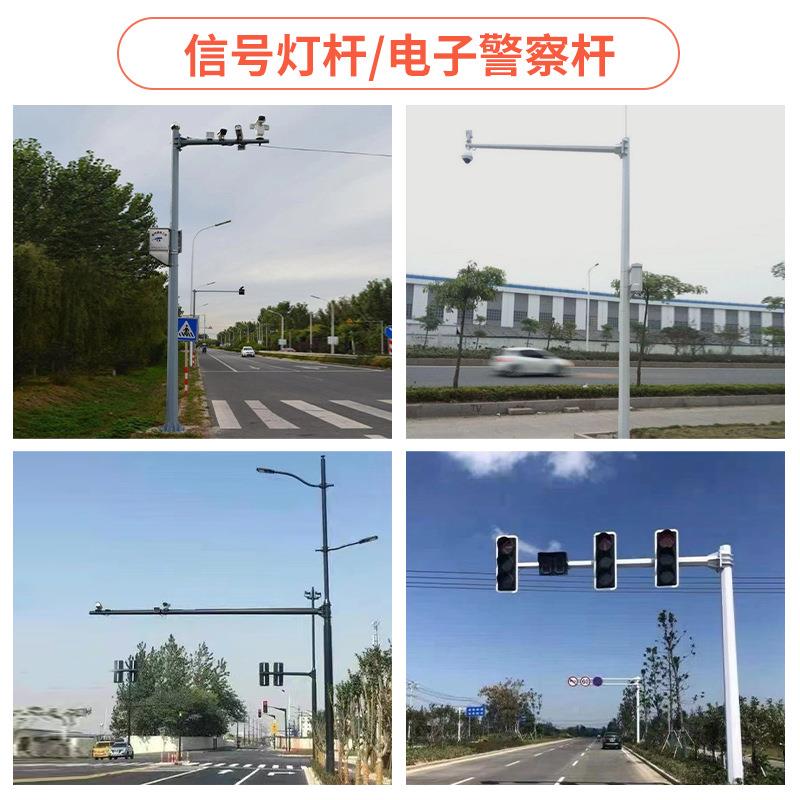 绿八角杆志监控立杆八棱杆交通信号PPU杆卡口道路标牌灯杆红灯六