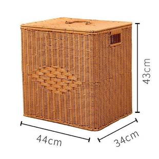 L075收纳筐盖收FITX纳箱仿藤手工客浅咖色厅宿带舍家用脏衣篮44