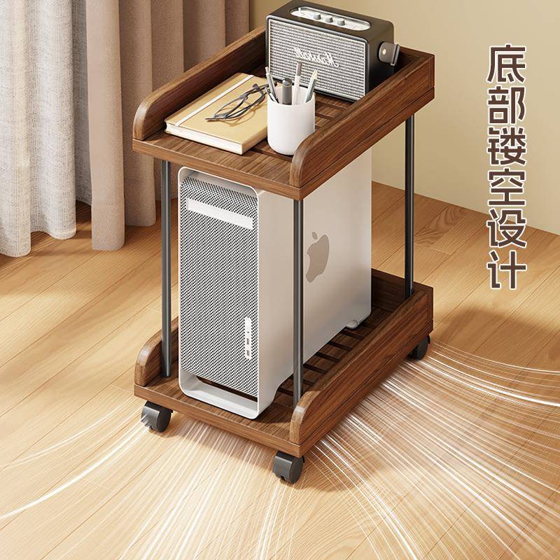 木台式电脑主托机托双层DJD移动万向轮底座盘架置地式机箱多实功