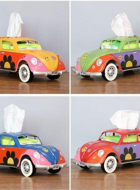 复古模创居意美式纸巾盒工业风集装箱CEJ巾盒客厅巴士型铁艺家摆