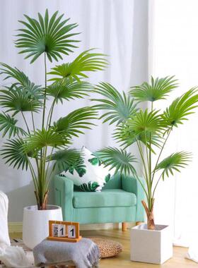 地仿真绿植型栽室内大假绿BER植盆栽微景观南天竹旅人蕉落摆盆件