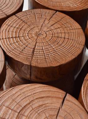 KSI新中实木墩子几原木凳子民宿边角茶中古摆件深纹复古根雕几式