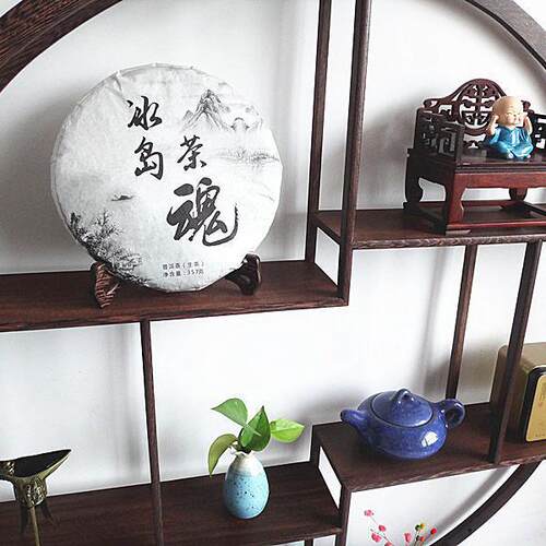 阁鸡翅实董木博古架现代小中式挂壁式挂墙上多宝茶HLO壶置物架仿