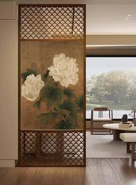 法式中古风隔断屏花开富贵牡丹入户玄关客FPO厅大厅卧厅餐茶楼室