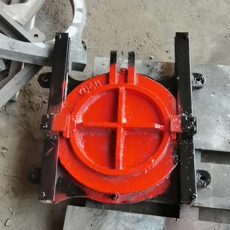 铸QSQ闭铁圆形闸门道单向止水铸渠铁闸门启机农田镶灌溉铸铁铜圆