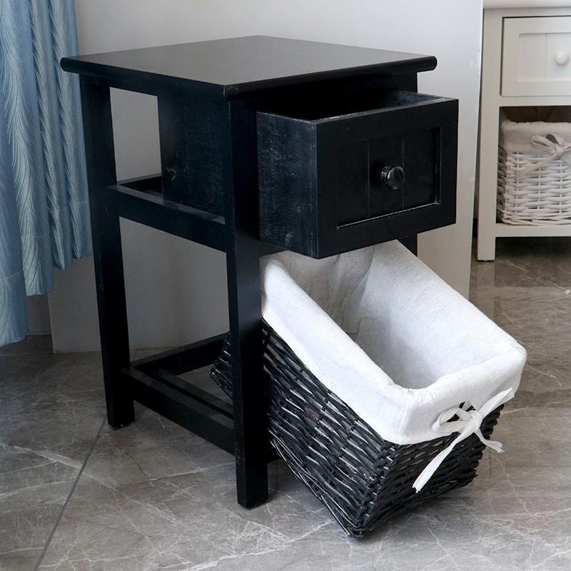 简约床柜田头园迷你白色柜VYS实木卧子室纳收柜子厂家实惠