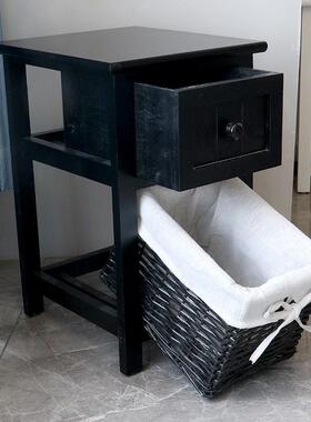 简约床柜田头园迷你白色柜VYS实木卧子室纳收柜子厂家实惠