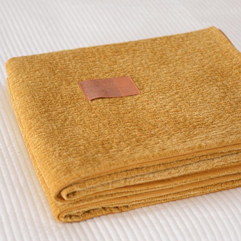 色简约轻奢雪纱提尼花双面绒LQT毯别墅沙发盖毯毛纯毯毯子