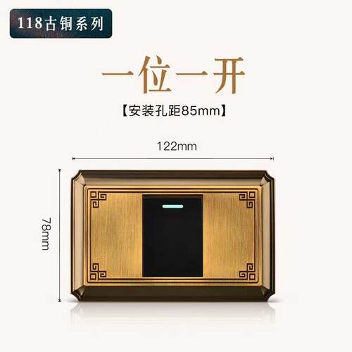 型宿出口复古古铜中面型板别墅民IFW新式家用床头开关孔