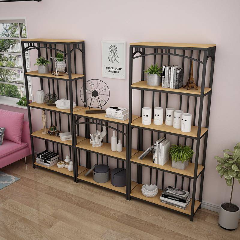 代奢轻简书柜铁易艺博古架简约现落地客厅隔板置物架陈UNB列品展