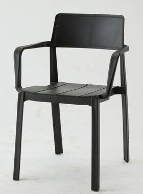 简约现代店创意塑料餐成人YHD靠背扶手洽谈饭餐厅会椅塑胶客椅子