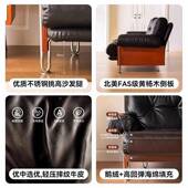 小式 GYA法复古沙发客厅新款 计古风CWX原木直排黑中色设师款 户型沙