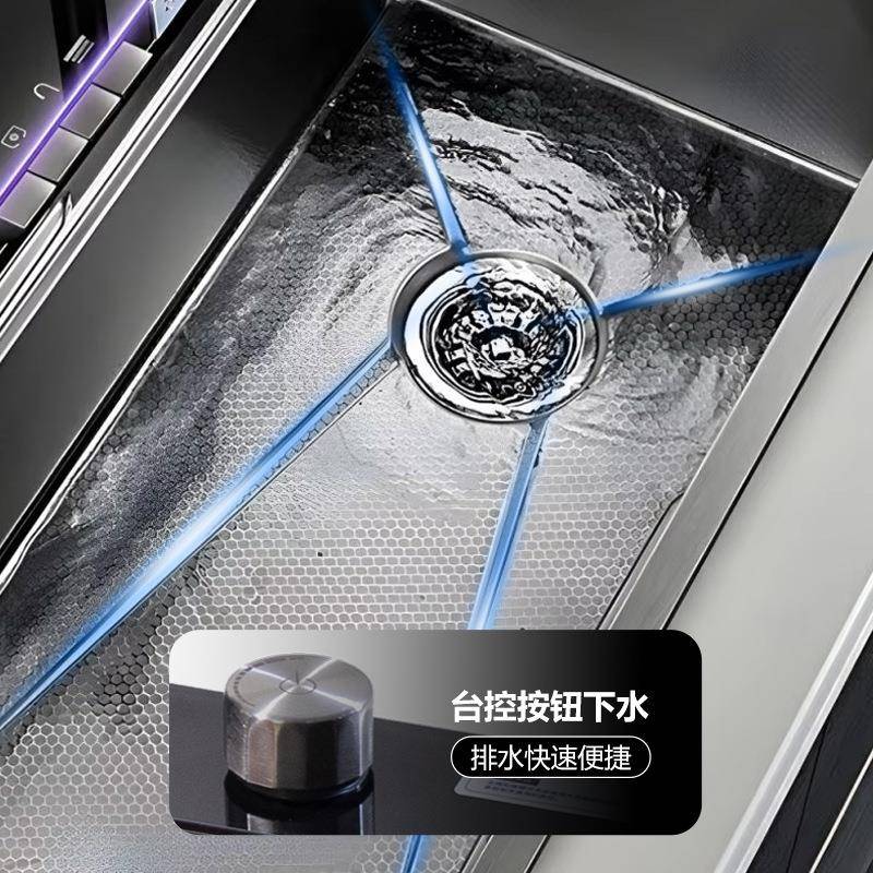 工厂直发鲸CDN厨不锈钢大单槽功多能压纹数鱼显房纳米水槽家用洗