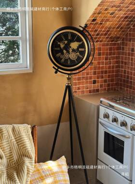 式客厅别墅办公室古创意械落地钟复三脚摆美件欧式立钟VID机齿轮