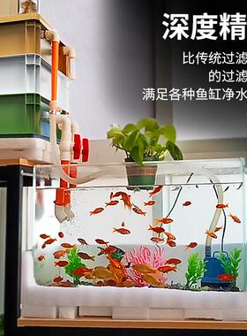 YZZ周转周转箱过滤箱鱼鱼池滤器水过循环系整套上滤滴流盒过缸滤