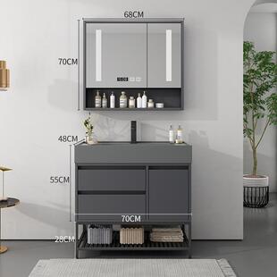 【包安装】轻奢木浴室柜组合套装MJJ落地款手洗漱台智能实洗洗脸