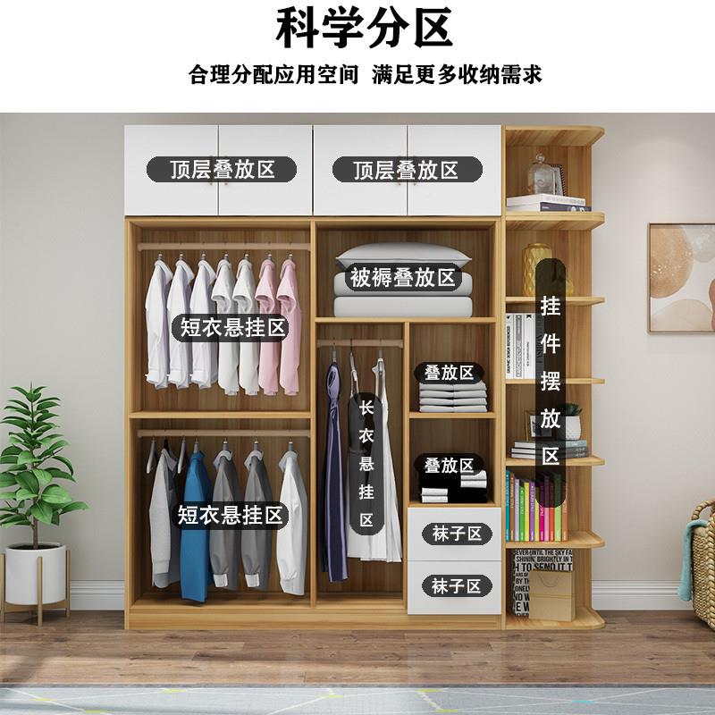 欧式衣柜实木现代用经CFP济型对卧组开门家装室衣厨出租房大容量