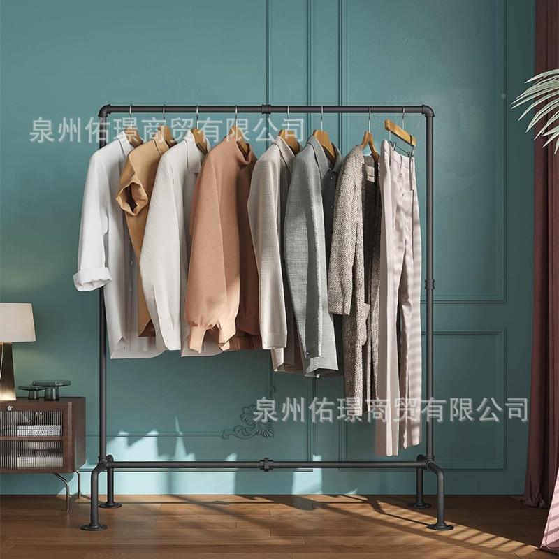 服装店地服装架家用衣帽架简约衣挂架落衣服示展架铁艺工业WPX管
