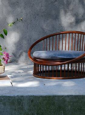 7台W日式楠竹F766HTTJ休榻榻米和室椅卧室阳椅子飘窗懒人闲靠背椅