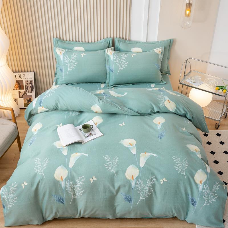 2024新款全棉加厚磨毛四件套床单款单双人宿舍床上用品四件套