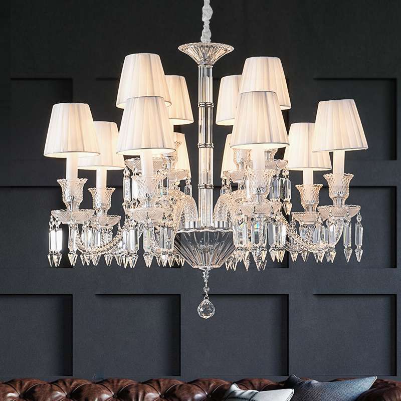 法式水晶吊灯客厅灯现代简约轻奢2025新款餐厅卧室奢华别墅灯巴卡