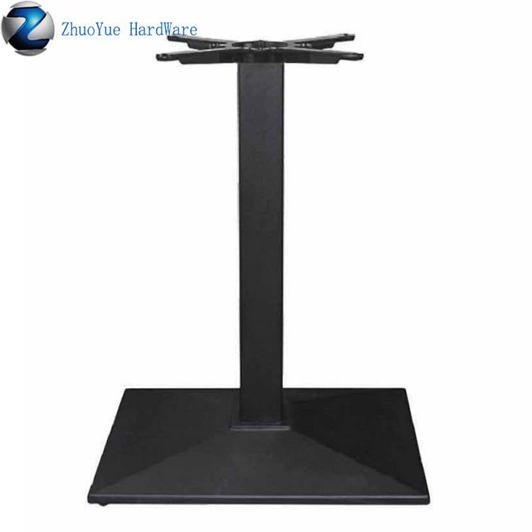 2025跨境新中式黑色铸铁桌脚架岩板桌支架咖啡厅奶茶店吧台配