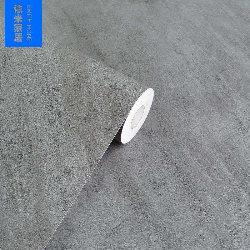 特厚导气槽自粘墙纸壁纸复古工业风灰色水泥纹装饰PVC墙贴HMD9069