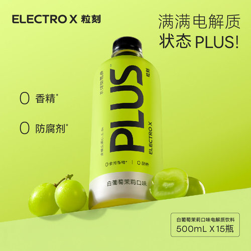ELECTROX粒刻 PLUS电解质水饮料无蔗糖运动后饮品 整箱500ml*15瓶