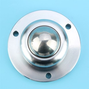 法兰3个孔钢珠滚轮VCN343万向滚珠 法兰式 重型钢制万向球QFC01