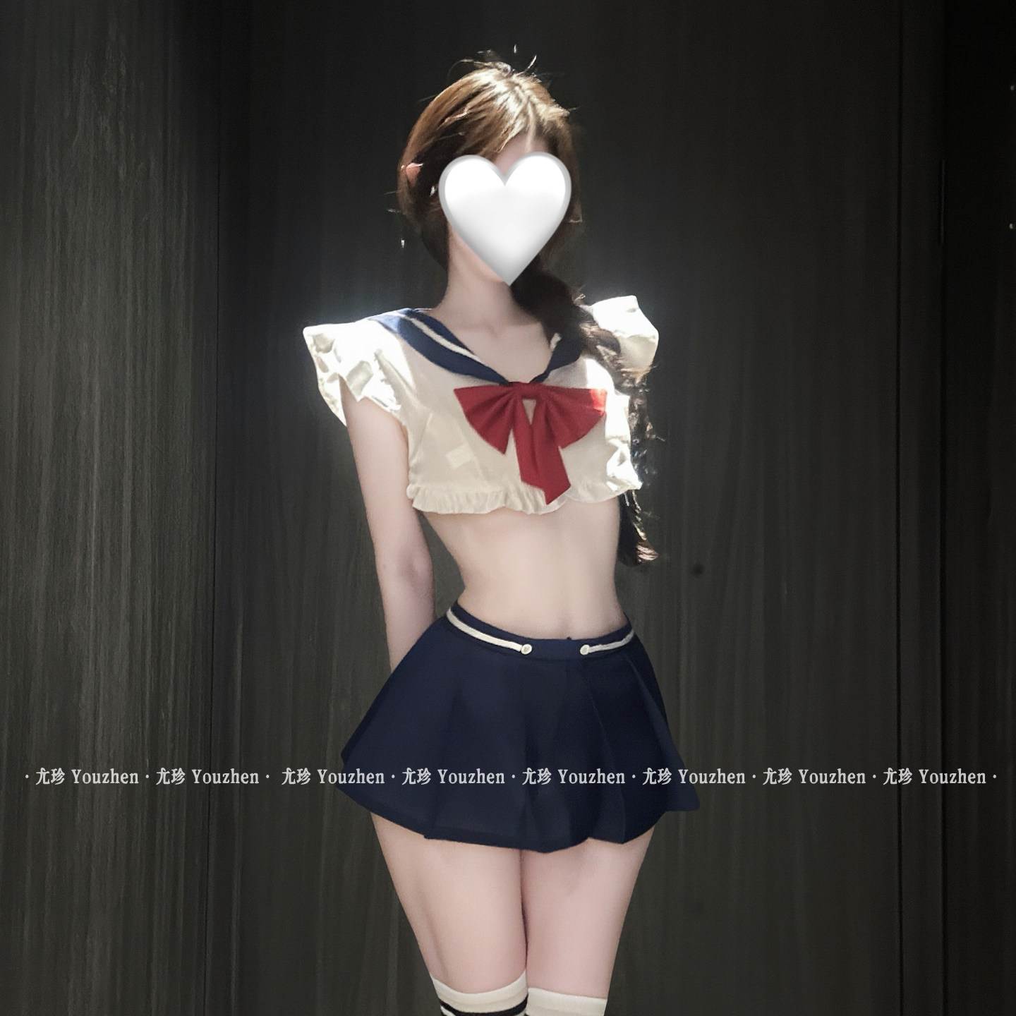 尤珍「少女心事」性感睡裙JK制服cos学院水手服纯欲情调战袍qqny
