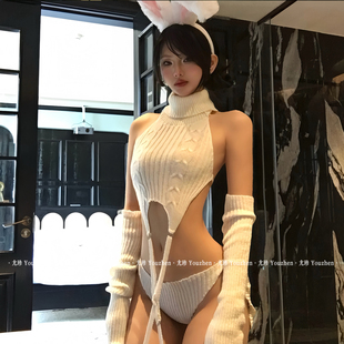 尤珍「白兔女郎」性感纯欲毛衣大尺度显身材制服情侣趣味qqny内衣