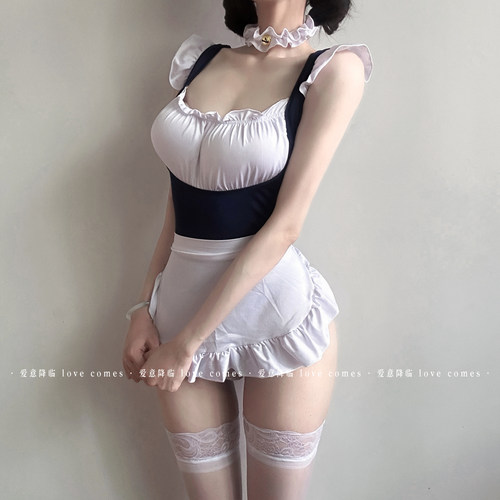 尤珍「焦糖软妹」带胸垫睡裙女仆性感睡衣cos制服纯欲风qqny内衣
