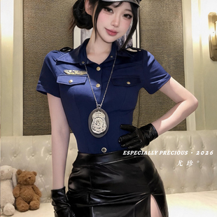 尤珍「抓捕你」万圣节纯欲性感女警cos教官制服情趣扮演qqny内衣